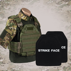 Комплект плитоноска Дніпро олива + плити керамічні NIJ 0101.06 IV